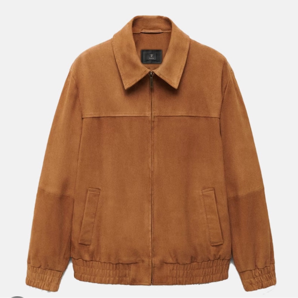 Mango Suede bomber jacket